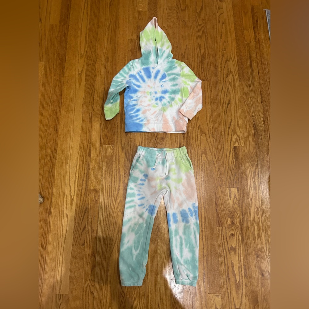 Old Navy Kids Tie-Dye Hoodie and Joggers Set - Green, Blue, Pink